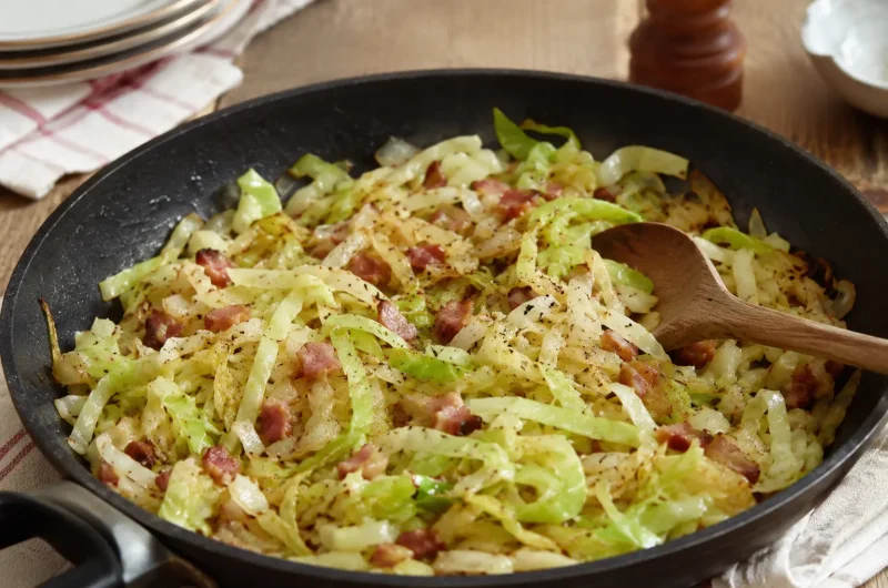 Delia Smith Fried Cabbage with Bacon Recipe